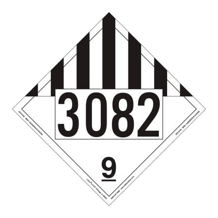 American Labelmark Co LabelMaster ZRV19-82 Miscellaneous Dangerous Goods Placard, UN3082, Rigid Vinyl, 25/Pack ZRV19-82